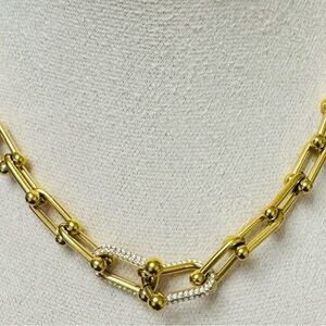 Elegant Gold Necklace with CZ